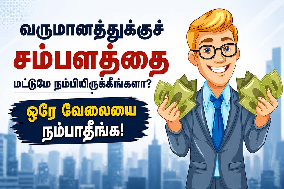 Man holding money showing multiple income ideas and financial freedom concept Tamil blog