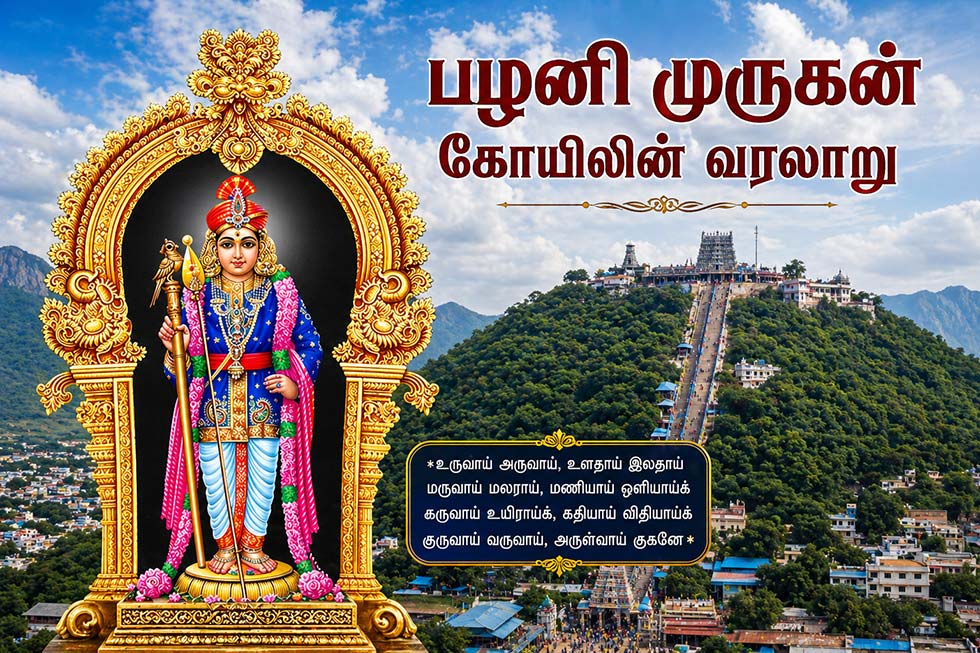 Palani Murugan Raja Alangaram with Palani Hill Temple view
