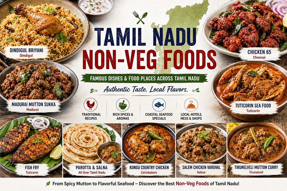 Tamil Nadu Famous Non Veg Foods and Hotels